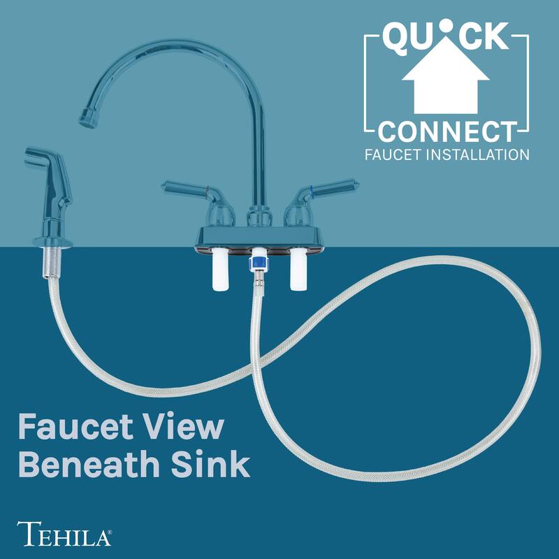 TEHILA White 16-Gallon Space Saver Utility Sink Laundry Tub with Gooseneck Faucet
