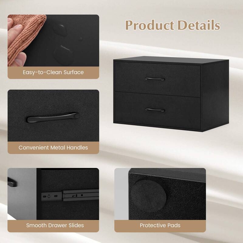 Costway 2-Drawer Dresser Stackable Horizontal Storage Organizer - See Details
