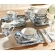 preview thumbnail 1 of 6, 222 Fifth Adelaide 16-Piece Porcelain Dinnerware Set, Blue Blue - 16 Piece