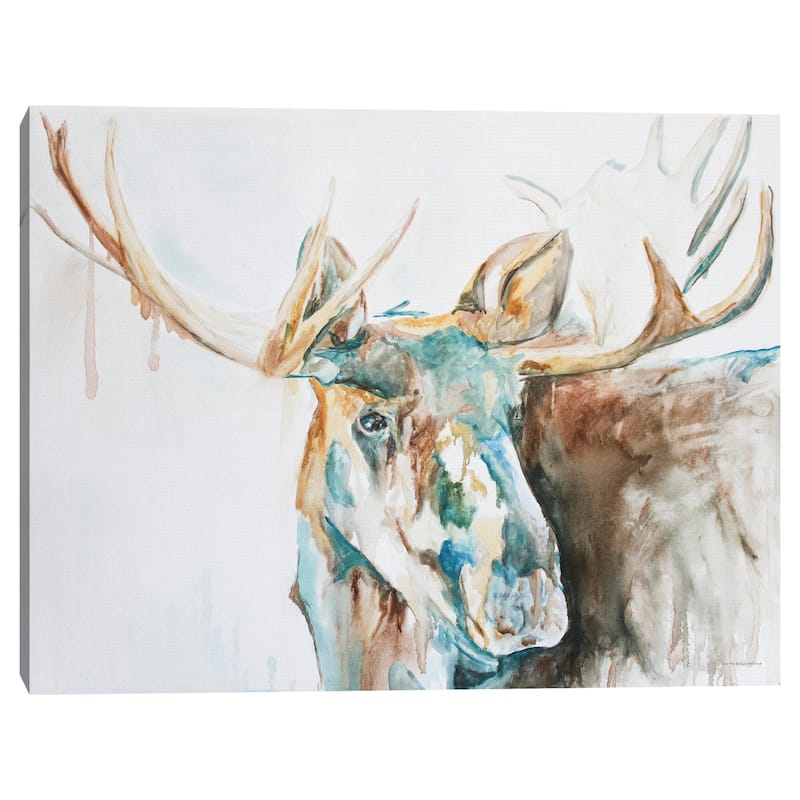 Water Moose by Kamdon Kreations Canvas Art Print