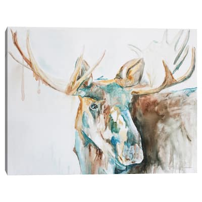Water Moose by Kamdon Kreations Canvas Art Print