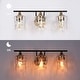 preview thumbnail 6 of 7, 3-Light Modern Bathroom Vanity Light Dimmable Black Gold Glass Wall Sconce - 20" L x 7" W x 7" H