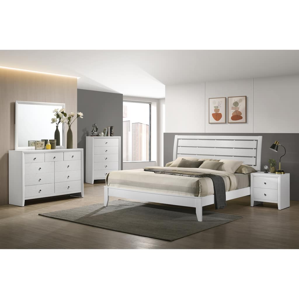 Idell 4 Piece White Sleigh Bedroom Set