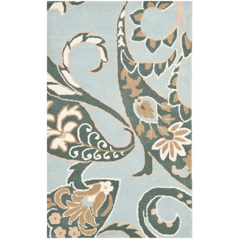 SAFAVIEH Handmade Wyndham Rosaleen Modern Wool Rug - 2'6" x 4' - Blue/Multi