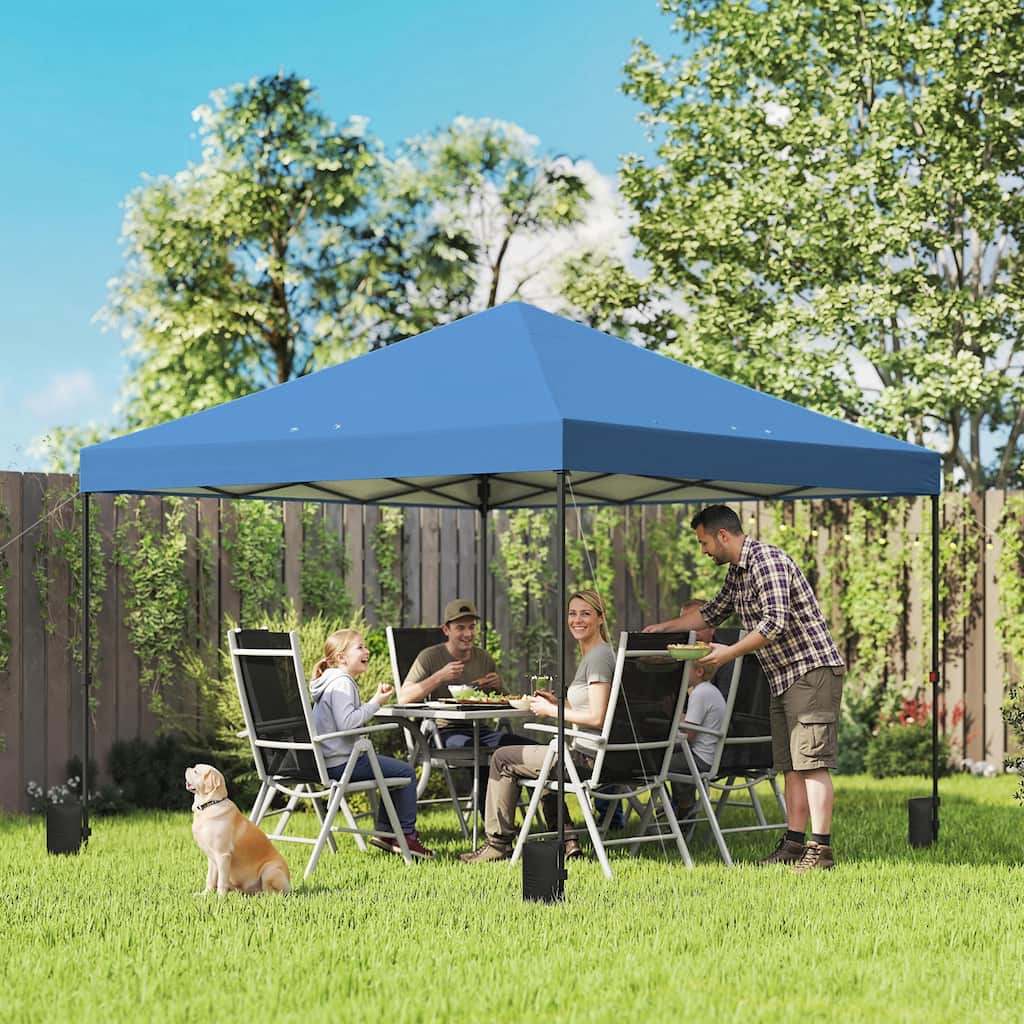 Outsunny 10 x 10 ft Pop Up Canopy Tent with One Push Setup, Easy Setup Outdoor Portable Instant Canopy Shelter