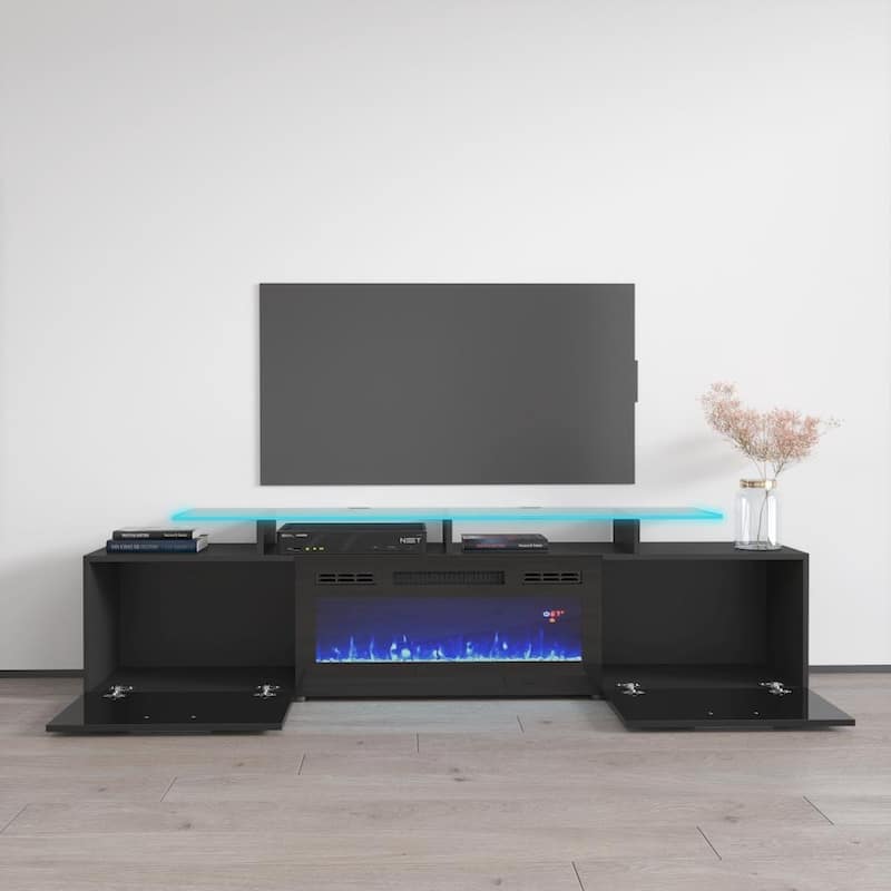 Rova EF Electric Fireplace Modern 75" TV Stand