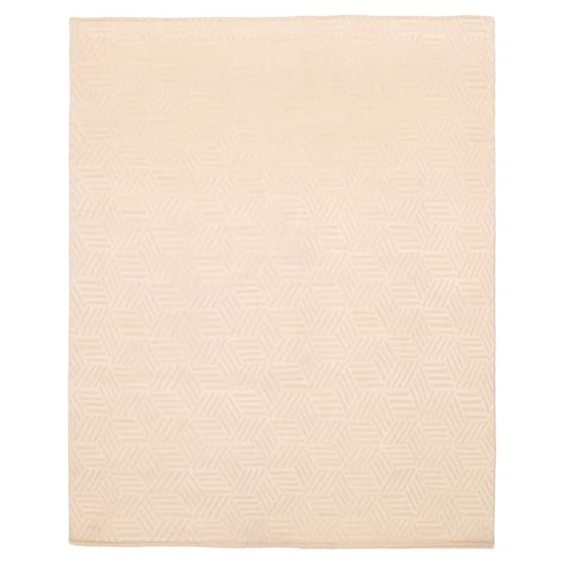 ECARPETGALLERY Hand-knotted Tangier Cream Wool Rug - 7'10 x 9'10 - Cream - 7'10 x 9'10