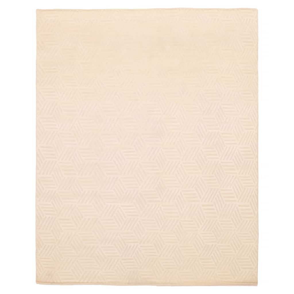 ECARPETGALLERY Hand-knotted Tangier Cream Wool Rug - 7'10 x 9'10