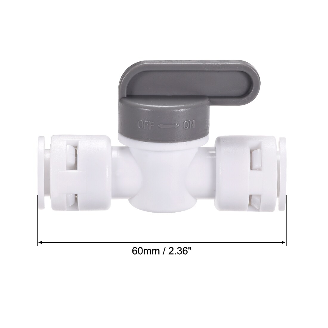 3/8" Tube Outer Diameter Grey and White 5Pcs Ball Valve Quick Connect Fitting 