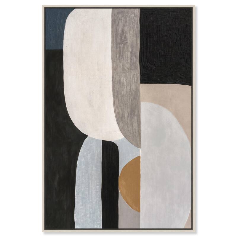 Interlocking Segments II Canvas by Art Remedy - 36" x 54" - Silver