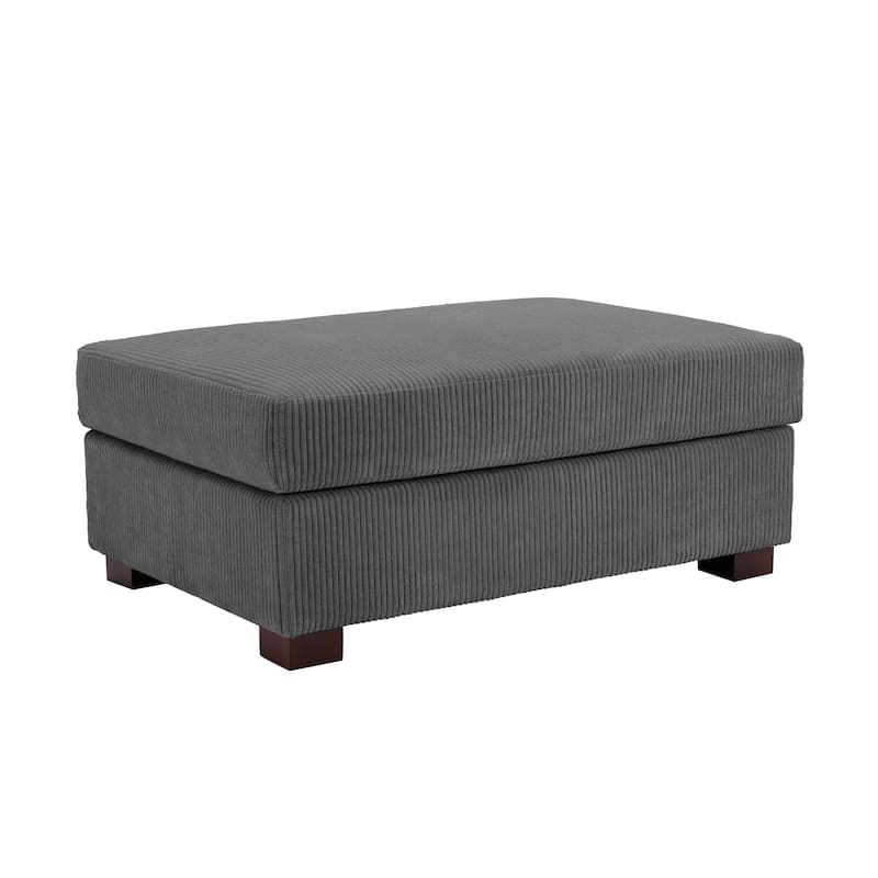 Modern Oversized striped Corduroy Ottoman