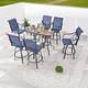 preview thumbnail 1 of 20, Patio Festival 6-Person Bar Height Swivel Bistro/ Dining Set