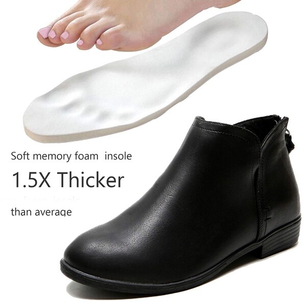 womens ankle boots low heel wide width