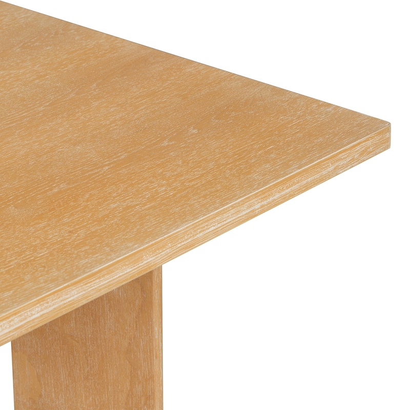 Farmhouse 7-Piece Wood Dining Table Set for 6 Upholstered Chairs Crafted for Comfort and Durability