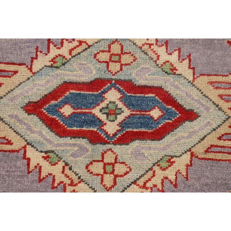 Kazak Oriental Area Rug Handmade Traditional Grey Wool Carpet - 5'0" x 6'8"