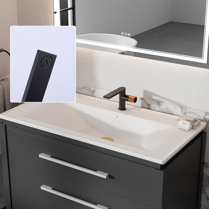 Matte Black Single Handle Single-Hole Bathroom Basin Faucet