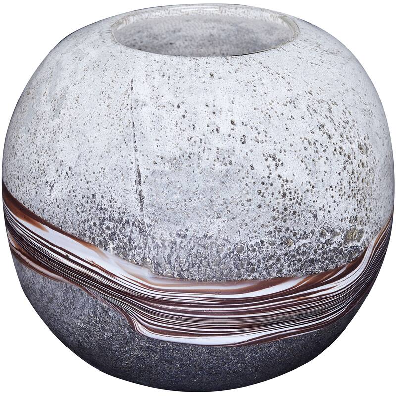 Ombre Brown Handblown Glass Set of Two Modern Decorative Vases