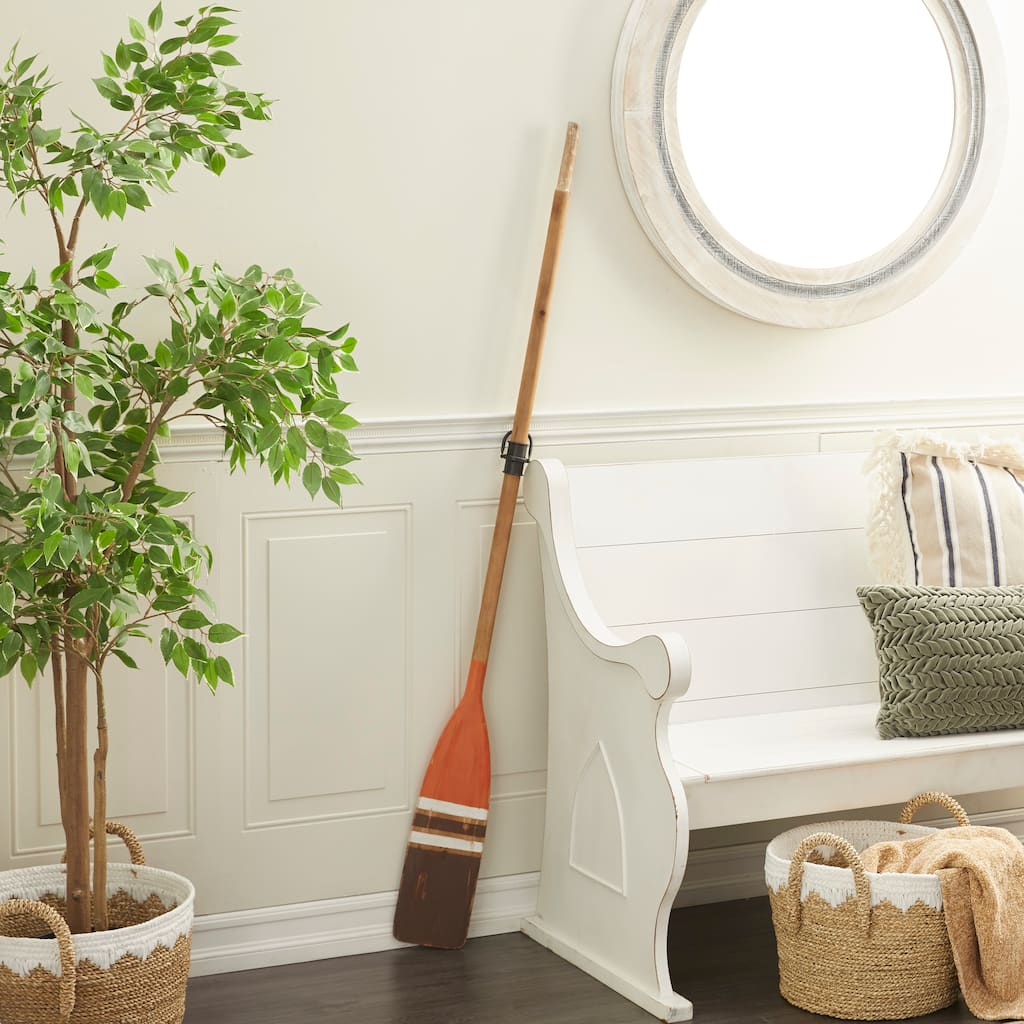 Brown or White Wood Novelty Canoe Oar Paddle Wall Decor with Arrow and Stripe Patterns - 6 x 2 x 61