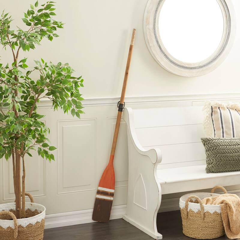 Brown or White Wood Novelty Canoe Oar Paddle Wall Decor with Arrow and Stripe Patterns - 6 x 2 x 61 - Brown