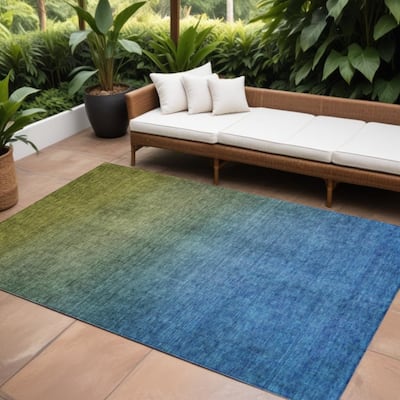 HomeRoots Ombre Transitional Rectangle Outdoor Rug