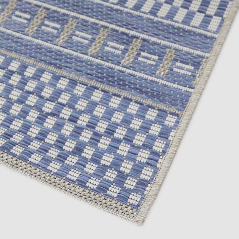 Cohen Checkered Stripe Indoor/Outdoor Area Rug