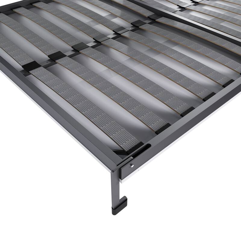 Queen Size Murphy Bed Foldable Wall Bed Frame Cube Cabinet Bed, Solid Wood Support Strips Platform Bed, Save-Space Hidden Bed