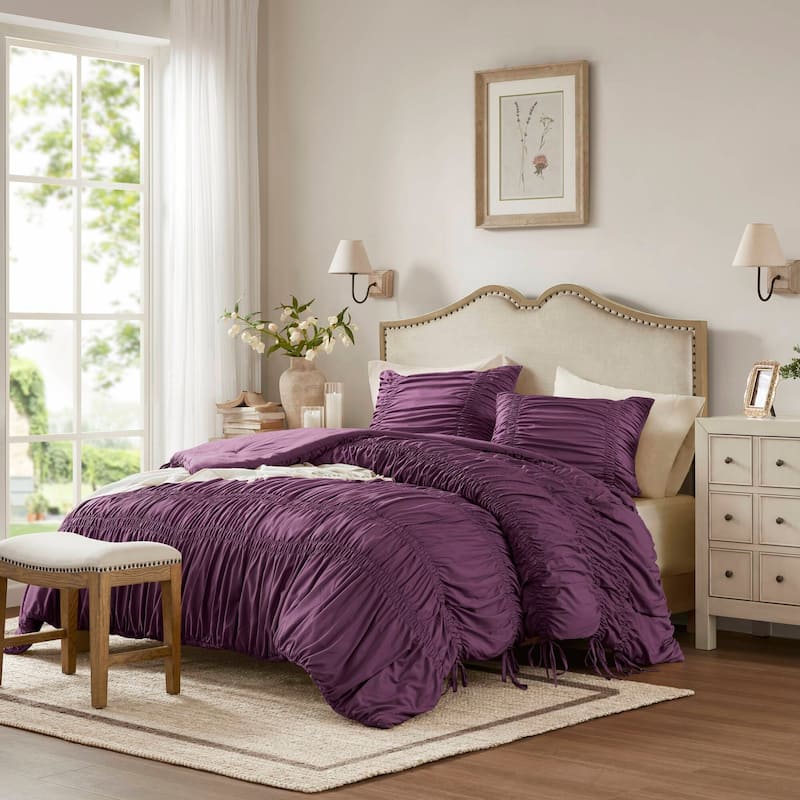 2PCS Twin/Twin XL Modern Snug Comforter Set - Purple