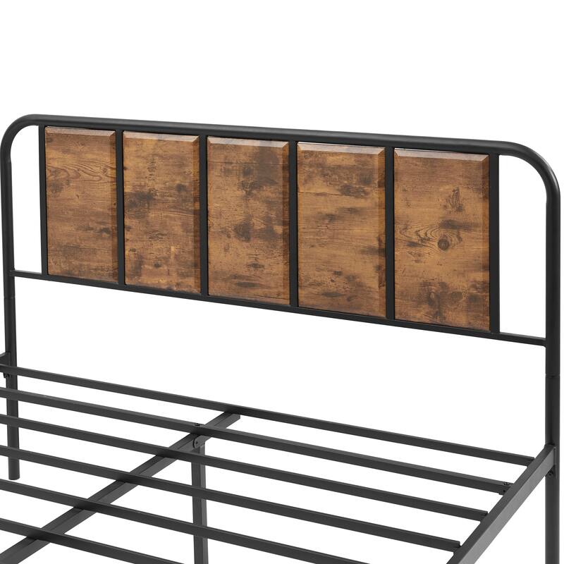 VECELO Platform Bed Frame with Wood Headboard,Twin/Full/Queen Size Bed