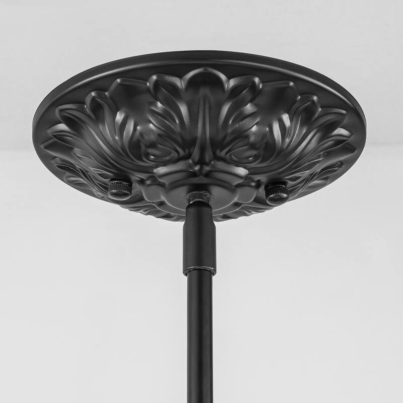 1-Light Antique Brass/Matte Black Pumpkin Shaped Flush Mount Ceiling Light/Pendant Light with Milk/Green Glass for Dining Room