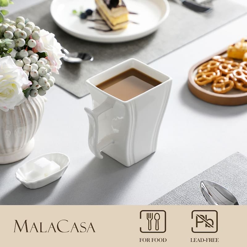 MALACASA Flora 6-Piece 16 Oz. Porcelain Coffee Mug