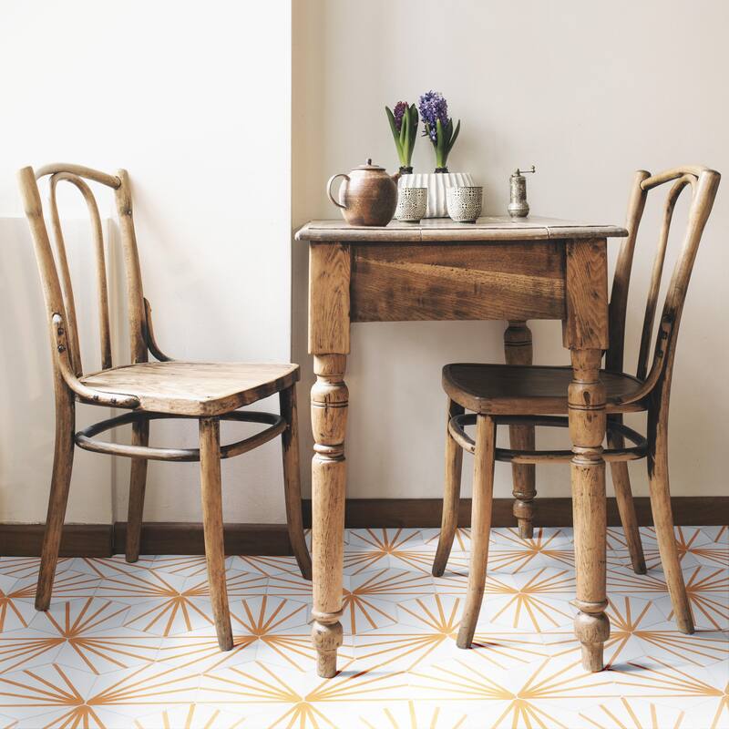 Merola Tile Horizon Dawn Hex Mostaza 7-3/4" x 9" Porcelain Floor and Wall Tile