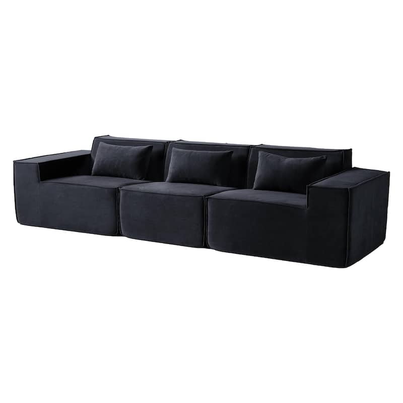 149" Cloud Sectional Couch, Huge Plus 4 Seats Modular Sofa, Modern Comfy Corduroy Couches, Sofas Furniture for Living Room