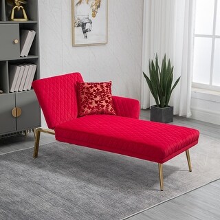 Modern Tufted Chaise Lounge Sofa Living Room Velvet Upholstered Sofa ...