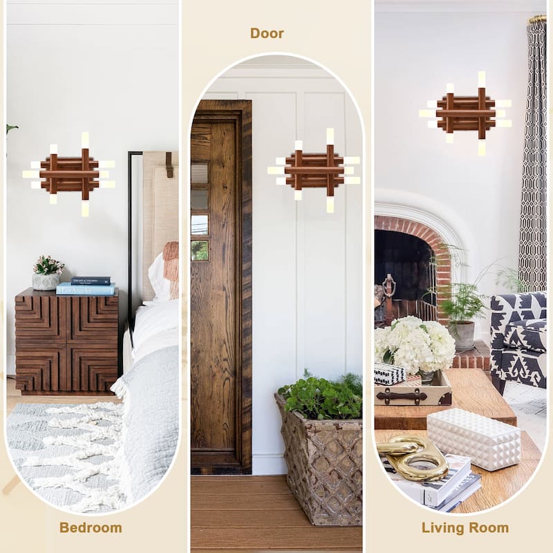 Bella Depot Wall Light Farmhouse Dimmable LED Sconce with Remote 13" x12"
