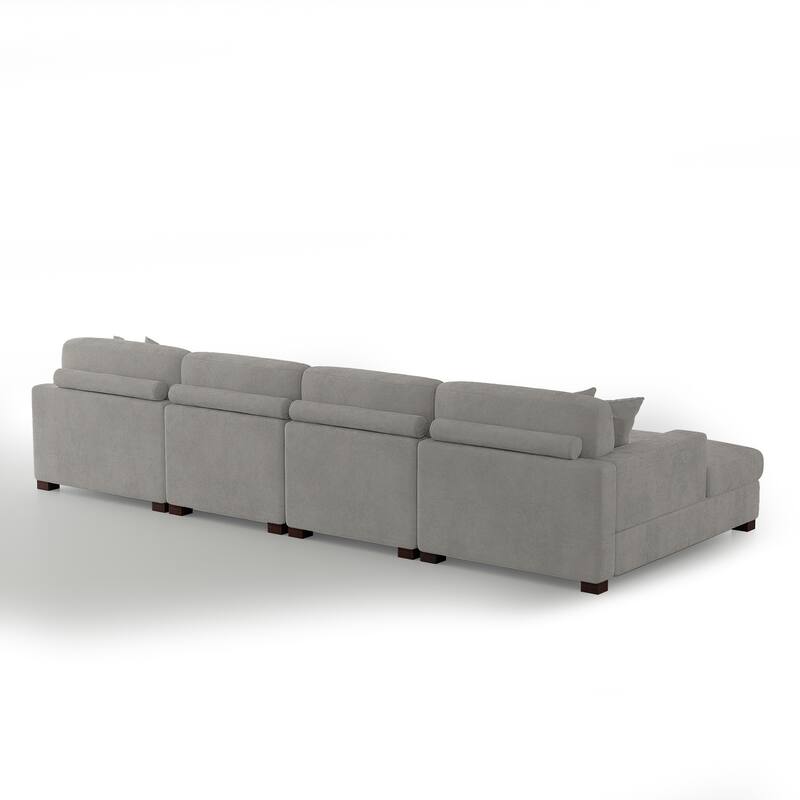 Modern Upholstered Chenille Modular Sectional Sofa with 2 Chaise