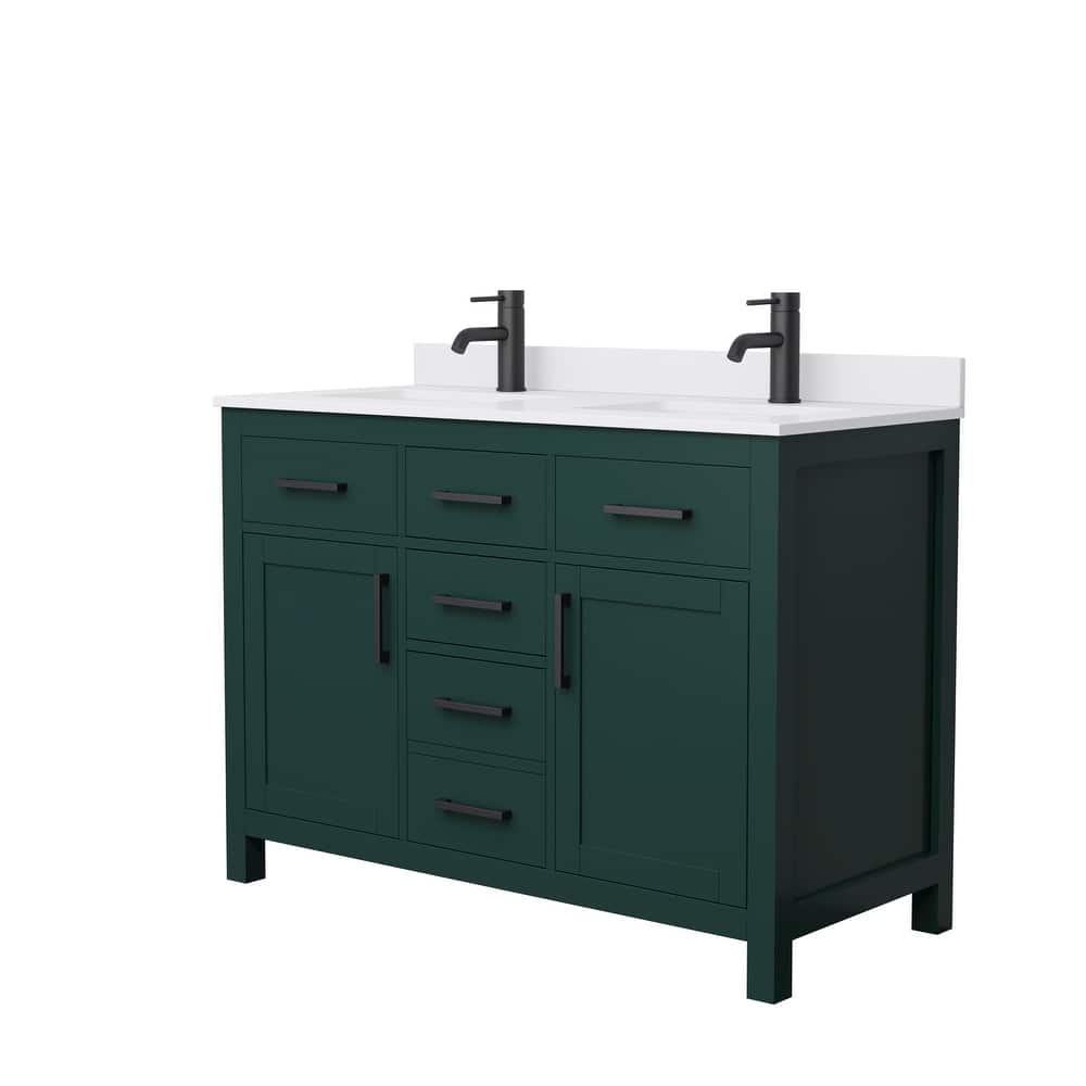Beckett 48 Inch Double Vanity, Cultured Marble Top