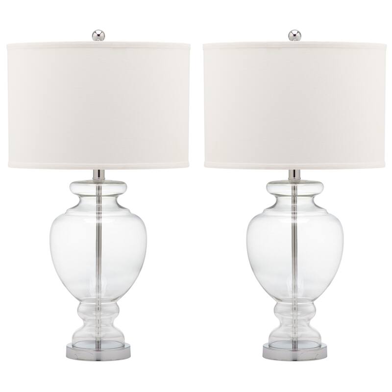 SAFAVIEH Lighting Montana 28 Inch Turquoise Glass Table Lamp (Set of 2)