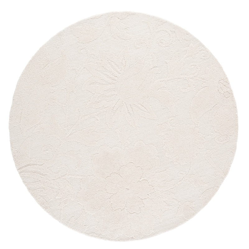 SAFAVIEH Handmade Blossom Chisato Contemporary Wool Rug - 6' Round - Ivory