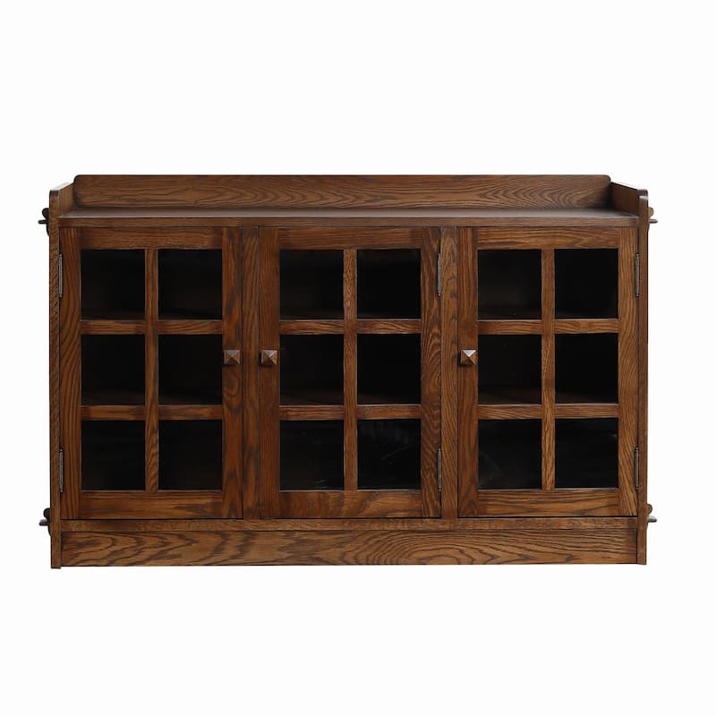 Mission Oak 3 Door Console