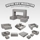 preview thumbnail 3 of 8, Grey Chenille Kids Modular Couch with Foam Blocks and Safe Zippers - 39.37” L x 39.37” W x 7.87” H