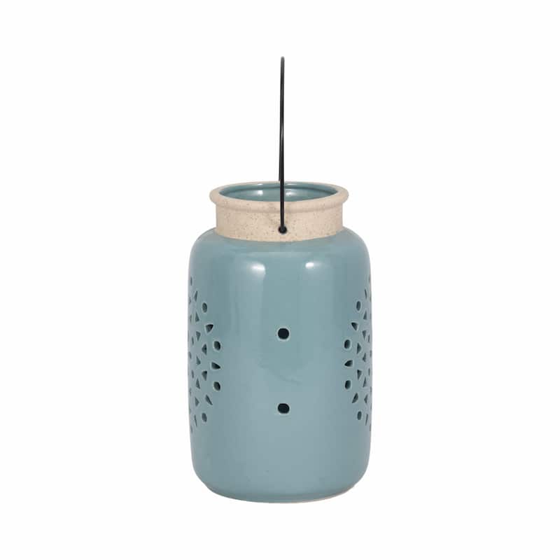 Sagebrook Home Artisan Lantern, Elegant Ceramic Design, Home Accent