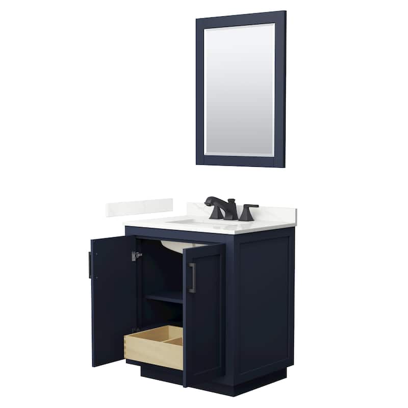 Miranda 30-inch Single Vanity, Quartz Top, 24-inch Mirror