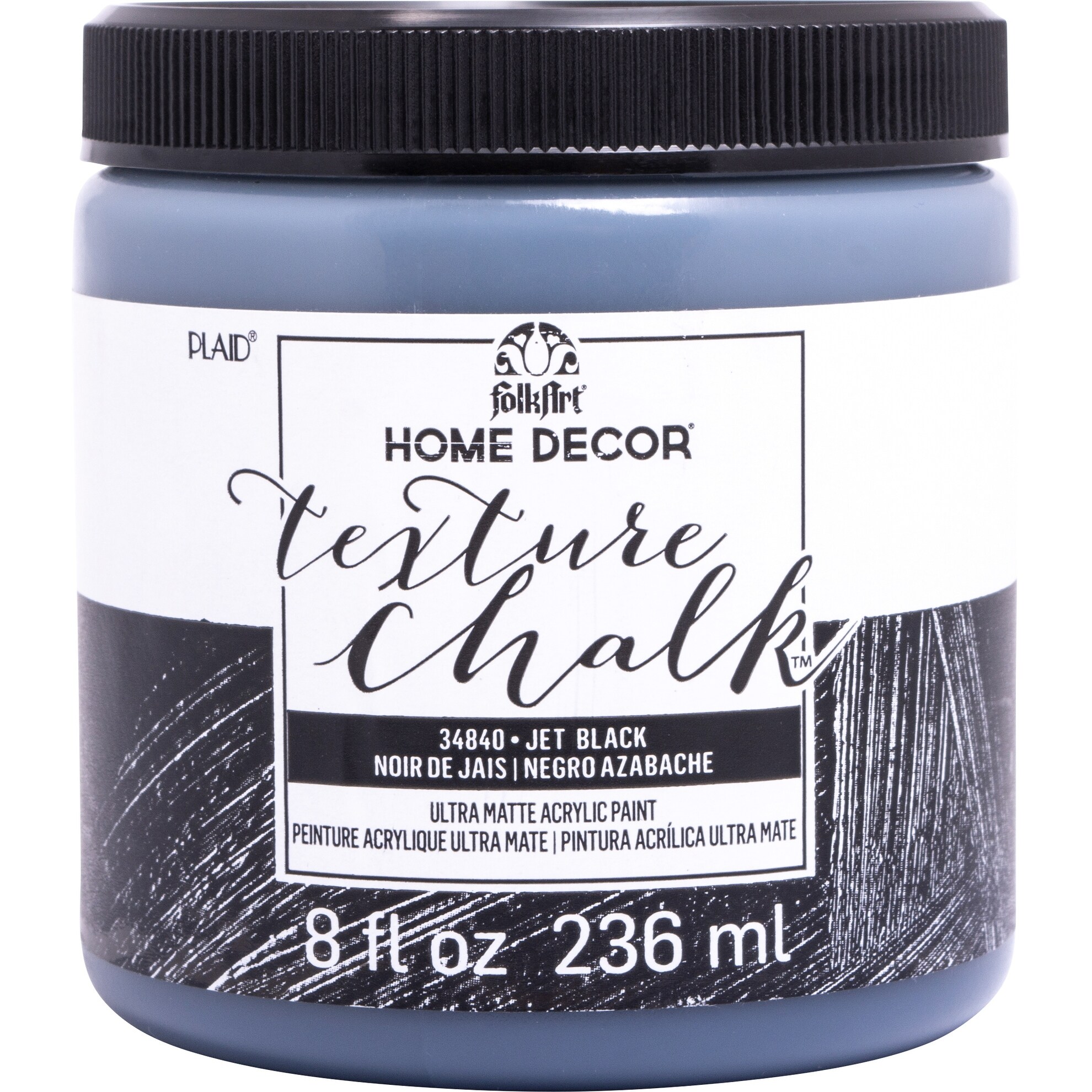 Shop Folkart Home Decor Texture Chalk Paint 8oz Jet Black