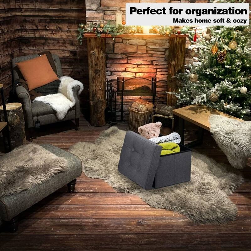 Small Storage Ottoman Stool Foot Rest