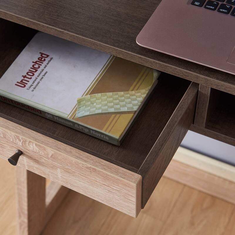 Tali Contemporary 2-Shelf Wall Leaning Desk with Drawer by Furniture of America