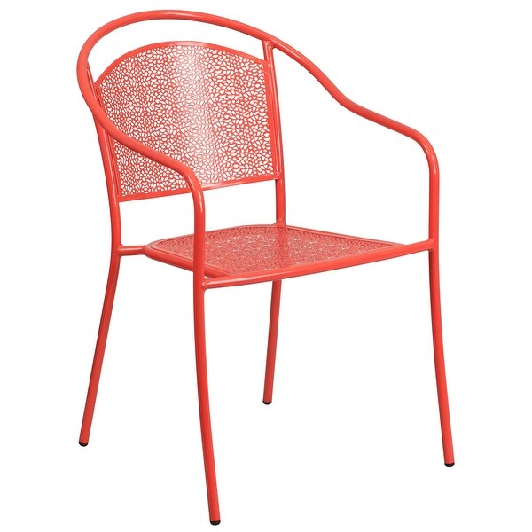 Indoor-Outdoor Steel Patio Arm Chair with Round Back. Opens flyout.