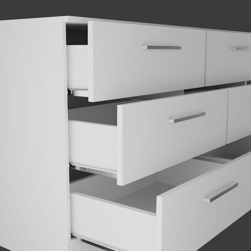 Kappesberg Sofia 50"W 6-Drawer Horizontal Dresser – Modern Bedroom Storage