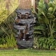 preview thumbnail 1 of 7, Alpine Corporation 39" Tall Outdoor Cascading Stone Water Fountain with LED Lights