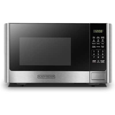 Digital Microwave Oven with Turntable Push-Button Door, Child Safety Lock,0.9 Cu Ft