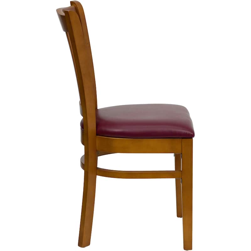 Cherry Hardwood Slat Back Restaurant Chair - 17.5"W x 20.75"D x 34.5"H